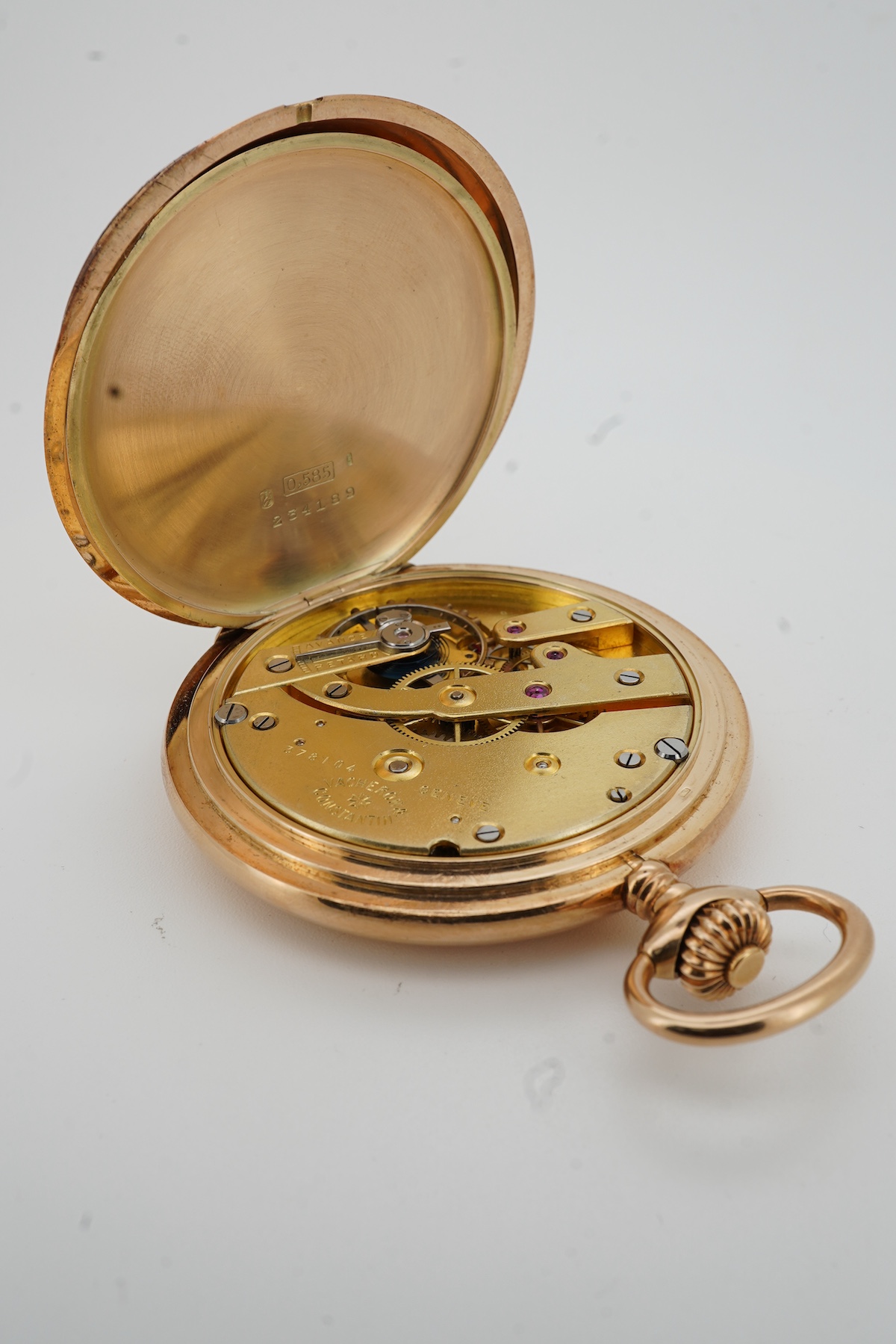 An early 20th century Swiss 14k gold Vacheron & Constantin keyless lever hunter dress pocket watch